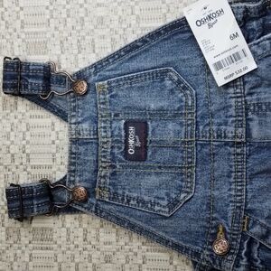 OshKosh B'gosh Denim Shortalls Overalls Light Wash Size 6M